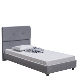 Κρεβάτι Μονό ArteLibre TAMAHAWK Γκρι Ύφασμα 212x106.5x106cm (Στρώμα 90x200cm)