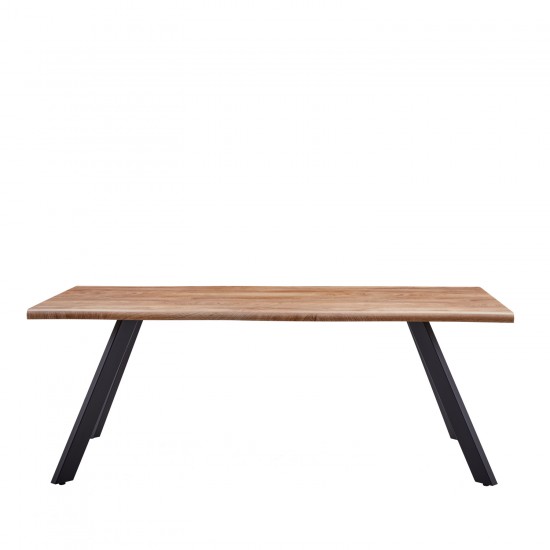 Τραπέζι Τραπεζαρίας ArteLibre AOSA Honey Maple/Μαύρο MDF/Μέταλλο 160x90x76cm