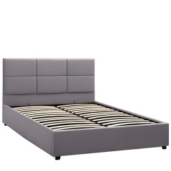 Κρεβάτι Διπλό ArteLibre CLOUDREST Γκρι Ύφασμα 214x168x109cm (Στρώμα 160x200cm)