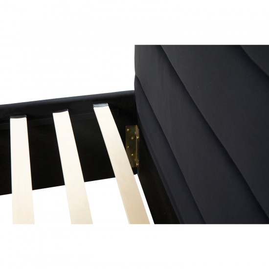 Κρεβάτι Διπλό ArteLibre SLEEPSUIT Μαύρο Ύφασμα 218x172x118cm (Στρώμα 160x200cm)