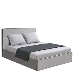 Κρεβάτι Υπέρδιπλο ArteLibre WICHITA Γκρι Ύφασμα 214.5x170x110.5cm (Στρώμα 160x200cm)