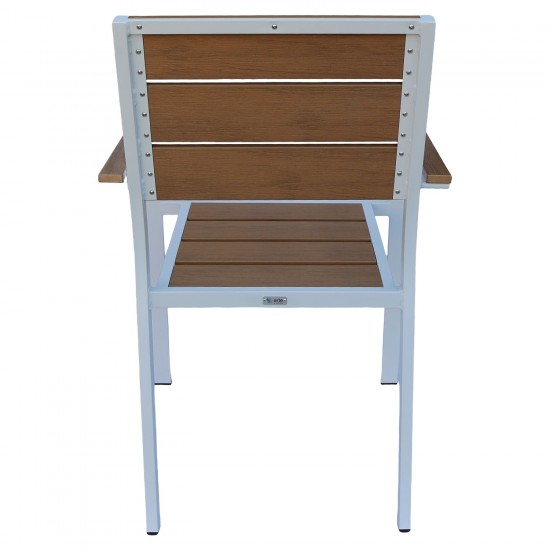 Πολυθρόνα Κήπου ArteLibre TOBAGO Λευκό/Καρυδί Αλουμίνιο/Ξύλο 55x55x86cm