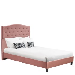 Κρεβάτι Ημίδιπλο ArteLibre JUNIPER Σάπιο Μήλο Ύφασμα 209x132x125cm (Στρώμα 120x200cm)