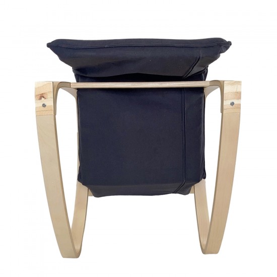 Πολυθρόνα Κουνιστή ArteLibre LUNDRA Μαύρο/Φυσικό Ύφασμα/Ξύλο 67x127x91cm