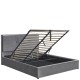 Κρεβάτι Υπέρδιπλο ArteLibre YUMA Γκρι Ύφασμα 214x1170x10cm (Στρώμα 160x200cm)