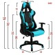 Πολυθρόνα Γραφείου ArteLibre Gaming ΚΥΛΛΗΝΗ Μπλε/Μαύρο PVC 66x67x127-135cm
