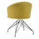 Πολυθρόνα ArteLibre JOHAN Κίτρινο Βελούδο/Μέταλλο 63x51x78cm