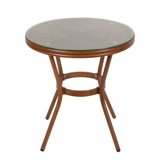 Τραπέζι Κήπου ArteLibre BURUNDI Μπαμπού Αλουμίνιο/Γυαλί Φ70x72cm