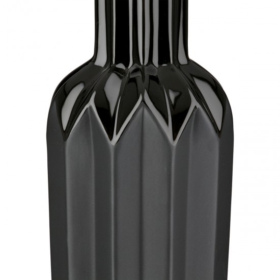 Βάζο Μπουκαλιού Κωνικό Κεραμικό Μαύρο D10X38Cm D10X38Cm