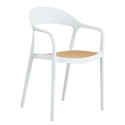 Πολυθρόνα Κήπου ArteLibre VITI-LEVU Λευκό/Φυσικό PP 51.5x57x81cm