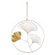 Κρεμάστρα Στρογγυλό Ginkgo Motif Μεταλλικό Χρυσό Χρώμα 34X0X49Cm 34X0X49Cm