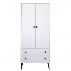 Ντουλάπα Δίφυλλη ArteLibre AMARI Λευκό Μοριοσανίδα 82x48x180cm