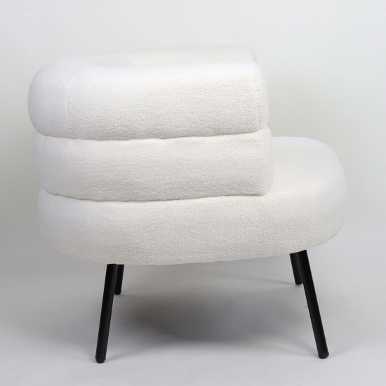 Πολυθρόνα ArteLibre CEREN Λευκό Ύφασμα/Μέταλλο/Ξύλο 87x80x70cm