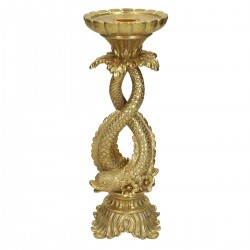 Κηροπήγιο ArteLibre Ψάρι Χρυσό Polyresin 10.5x10.5x27cm