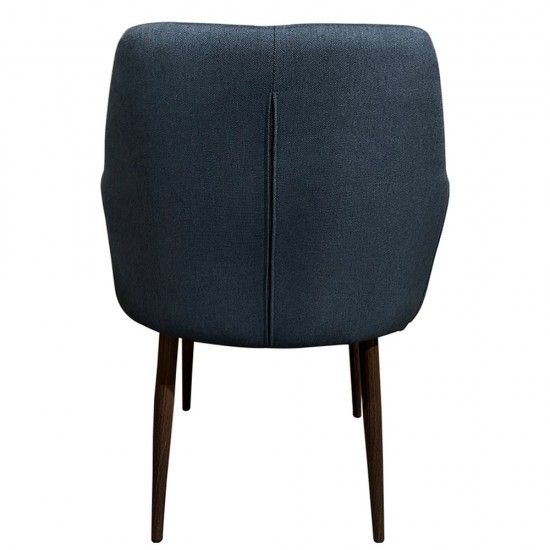 Καρέκλα Τραπεζαρίας ArteLibre LUZIA Γκρι/Καρυδί Ύφασμα/Μέταλλο 57x60x78cm