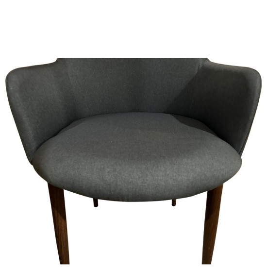 Καρέκλα Τραπεζαρίας ArteLibre LUZIA Γκρι/Καρυδί Ύφασμα/Μέταλλο 57x60x78cm