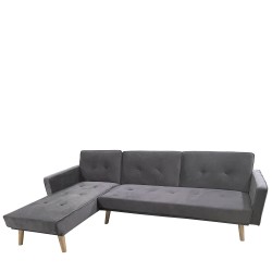 Καναπές Κρεβάτι Γωνιακός ArteLibre EMILIA Γκρι Ύφασμα 267x153x85cm