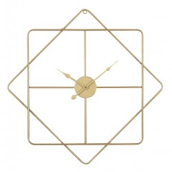 Ρολόι Τοίχου ArteLibre Χρυσό Μέταλλο 60x60x5cm
