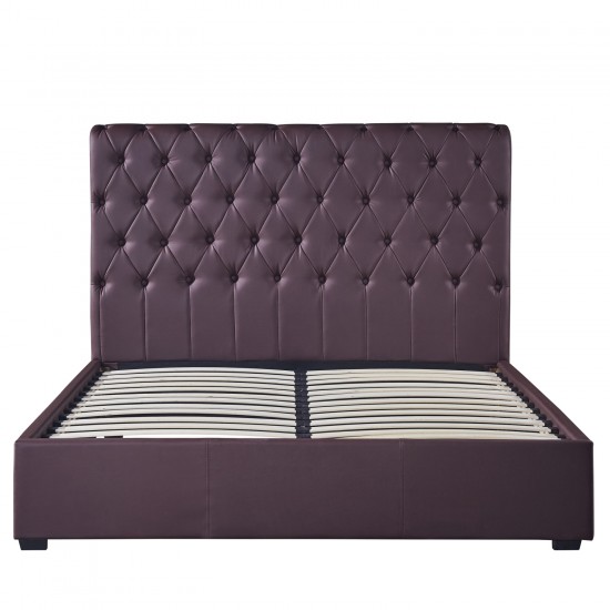Κρεβάτι ArteLibre ARABIS Καφέ PU 220x160.5x120cm (Στρώμα 150x200cm)