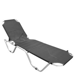 Ξαπλώστρα Παραλίας ArteLibre ADRENOX Γκρι/Ασημί Αλουμίνιο/Textilene 195x60x30cm