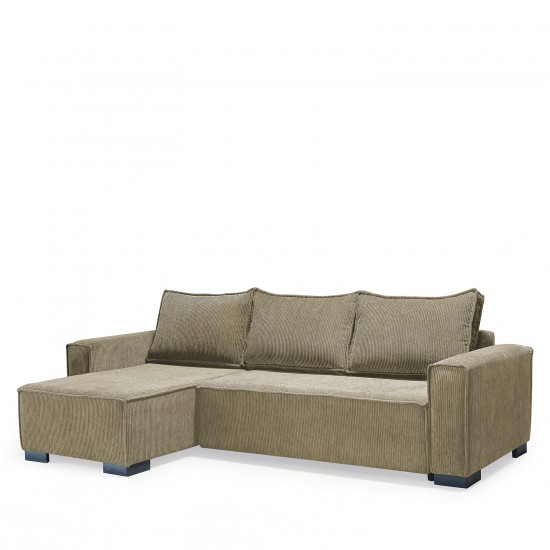 Καναπές Κρεβάτι Γωνιακός ArteLibre HARPER Αναστρέψιμος Μπεζ 271x160x94cm