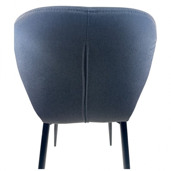 Καρέκλα Τραπεζαρίας ArteLibre RIOJA Γκρι/Μαύρο Ύφασμα/Μέταλλο 46x50x80cm