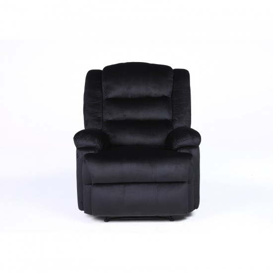 Πολυθρόνα Ανακλινόμενη ArteLibre CARINAE Μαύρο Βελούδο 93x90x100cm