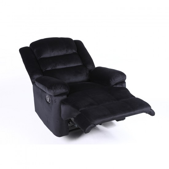 Πολυθρόνα Ανακλινόμενη ArteLibre CARINAE Μαύρο Βελούδο 93x90x100cm