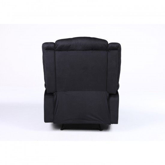 Πολυθρόνα Ανακλινόμενη ArteLibre CARINAE Μαύρο Βελούδο 93x90x100cm