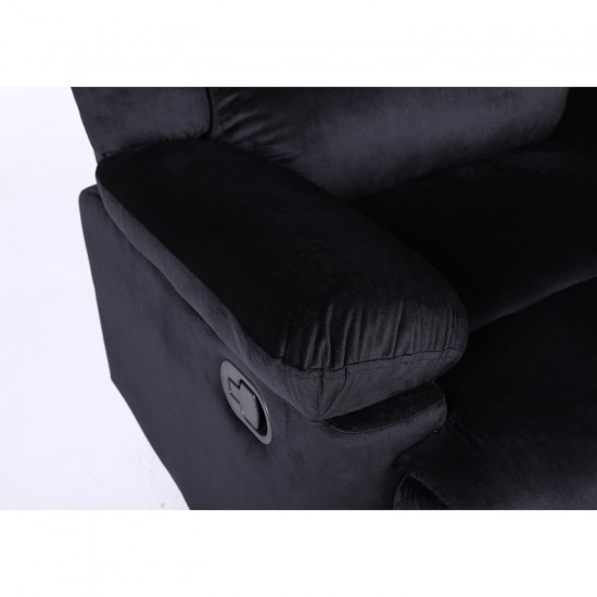 Πολυθρόνα Ανακλινόμενη ArteLibre CARINAE Μαύρο Βελούδο 93x90x100cm