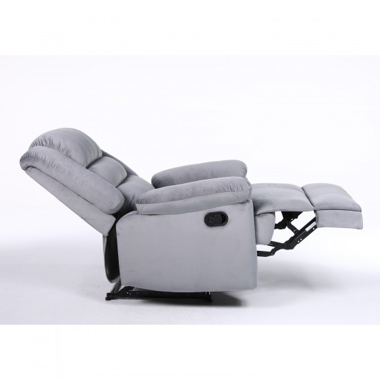 Πολυθρόνα Ανακλινόμενη ArteLibre CARINAE Γκρι Βελούδο 93x90x100cm