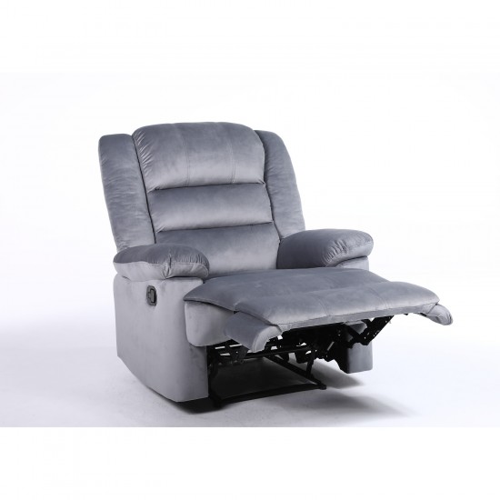 Πολυθρόνα Ανακλινόμενη ArteLibre CARINAE Γκρι Βελούδο 93x90x100cm