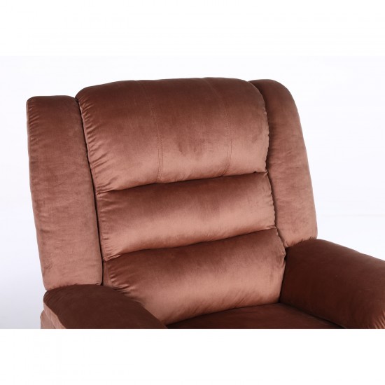 Πολυθρόνα Ανακλινόμενη ArteLibre CARINAE Καφέ Βελούδο 93x90x100cm