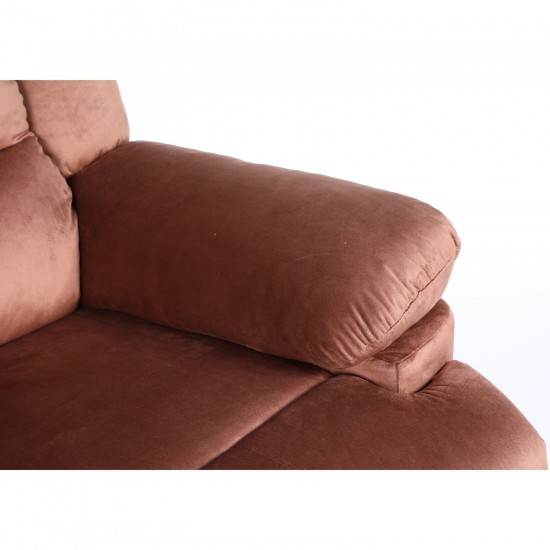 Πολυθρόνα Ανακλινόμενη ArteLibre CARINAE Καφέ Βελούδο 93x90x100cm