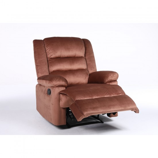 Πολυθρόνα Ανακλινόμενη ArteLibre CARINAE Καφέ Βελούδο 93x90x100cm