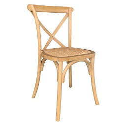 Καρέκλα Επαγγελματική ArteLibre Στοιβαζόμενη JANUS Φυσικό Ξύλο/Rattan 45x42x87cm