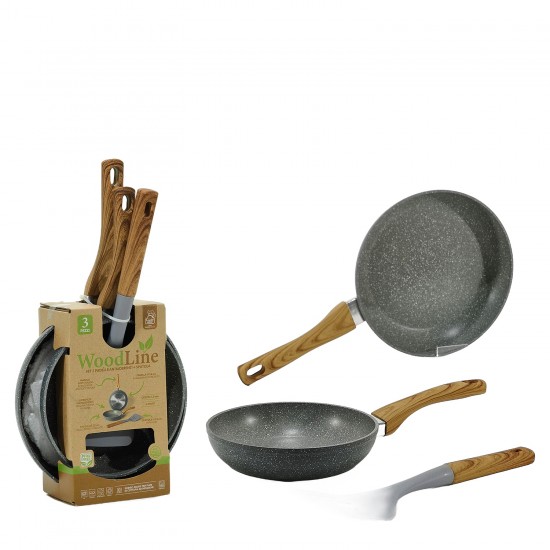 Τηγάνι Woodline 20/24cm Με Σπάτουλα Σετ 2Τμχ