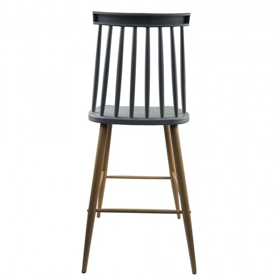Σκαμπό Bar ArteLibre MARANTA Γκρι/Φυσικό PP/Μέταλλο 45x46x97cm