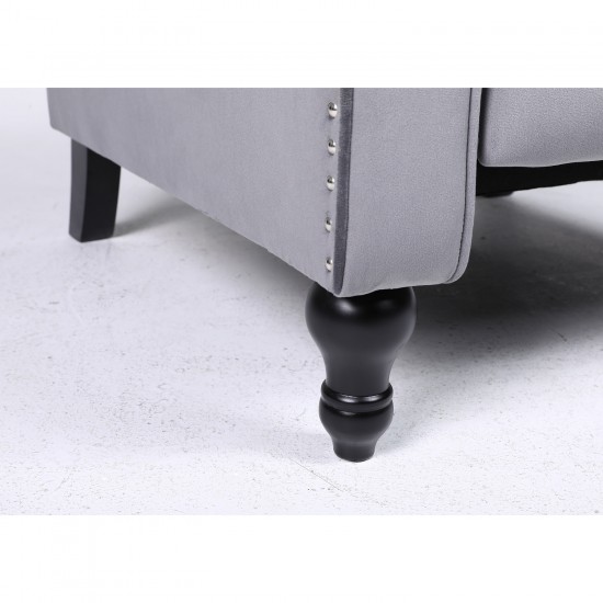 Πολυθρόνα Ανακλινόμενη ArteLibre ALNAIR Γκρι Βελούδο 78x85x104cm