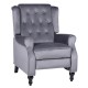 Πολυθρόνα Ανακλινόμενη ArteLibre ALNAIR Γκρι Βελούδο 78x85x104cm