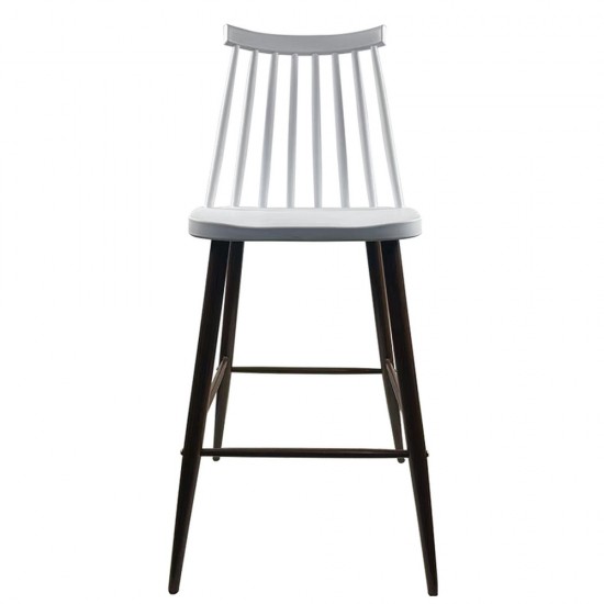 Σκαμπό Bar ArteLibre MARANTA Λευκό/Καρυδί PP/Μέταλλο 45x46x97cm