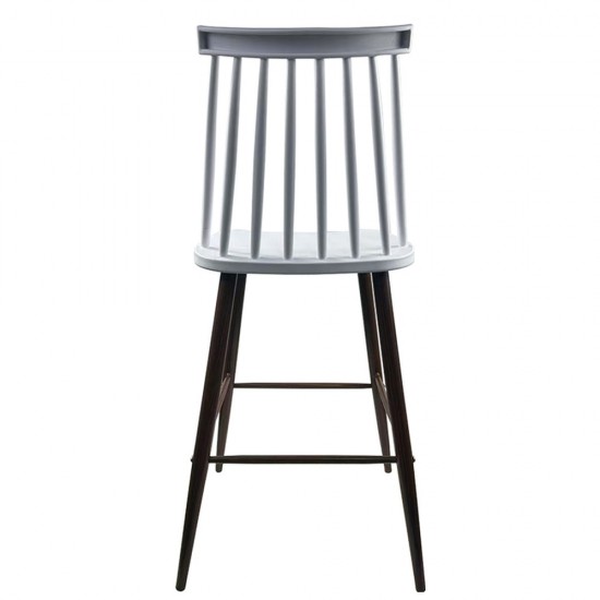 Σκαμπό Bar ArteLibre MARANTA Λευκό/Καρυδί PP/Μέταλλο 45x46x97cm