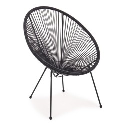 Πολυθρόνα ArteLibre Rattan Saturn Μαύρο 72x78x89cm