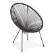 Πολυθρόνα ArteLibre Rattan Saturn Μαύρο 72x78x89cm