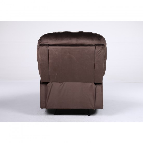 Πολυθρόνα Ανακλινόμενη ArteLibre NASHIRA Καφέ Βελούδο 88x90x99cm