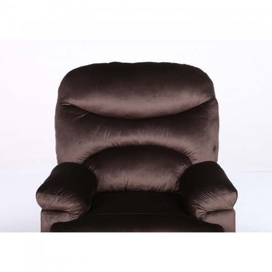 Πολυθρόνα Ανακλινόμενη ArteLibre NASHIRA Καφέ Βελούδο 88x90x99cm