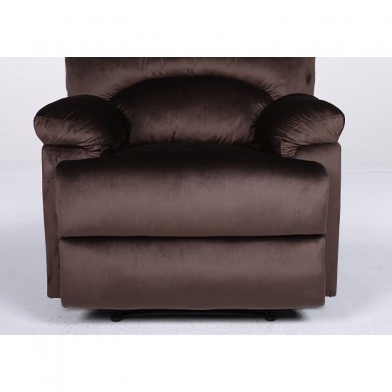 Πολυθρόνα Ανακλινόμενη ArteLibre NASHIRA Καφέ Βελούδο 88x90x99cm
