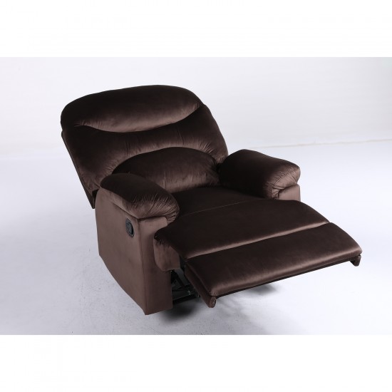 Πολυθρόνα Ανακλινόμενη ArteLibre NASHIRA Καφέ Βελούδο 88x90x99cm