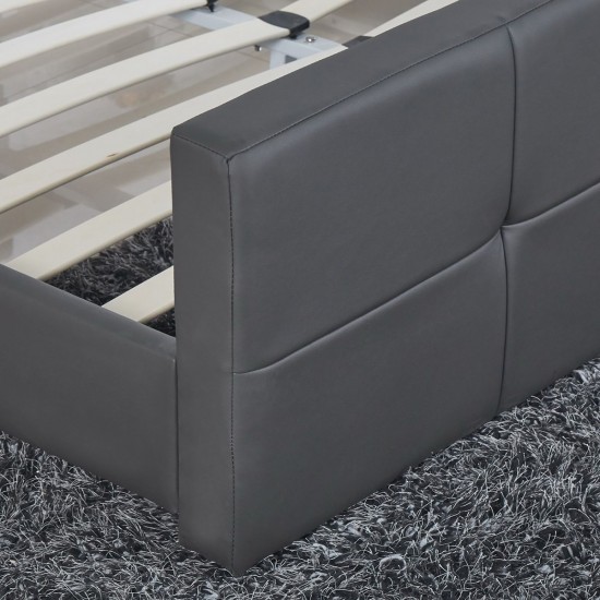 Κρεβάτι ArteLibre ANEMONE Γκρι PU 216x160.5x93cm (Στρώμα 150x200cm)
