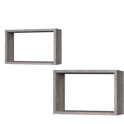 Ράφια Γκρι Δρυς 40x27x12cm/36.5x23.5x12cm 2Τμχ